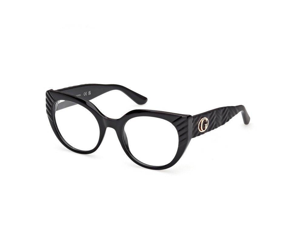 Eyeglasses Guess GU50306 (001) color nero lucido / nero opaco shape cat eye 