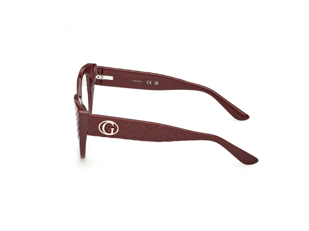 Eyeglasses Guess GU50306 (069) color bordeaux lucido / bordeaux opaco shape cat eye 