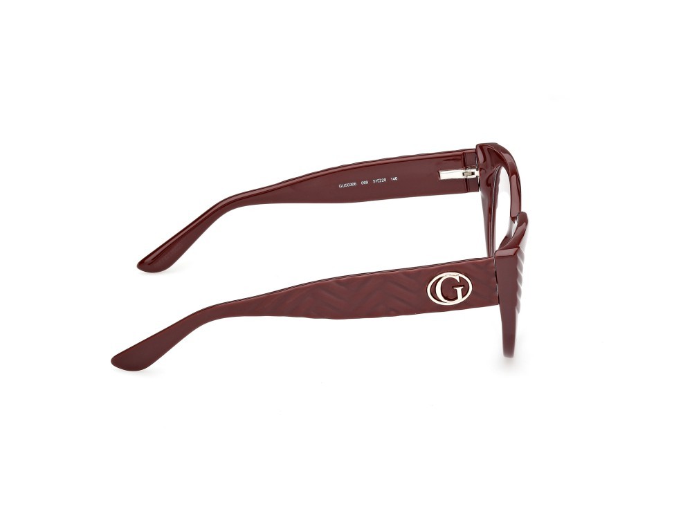 Eyeglasses Guess GU50306 (069) color bordeaux lucido / bordeaux opaco shape cat eye 