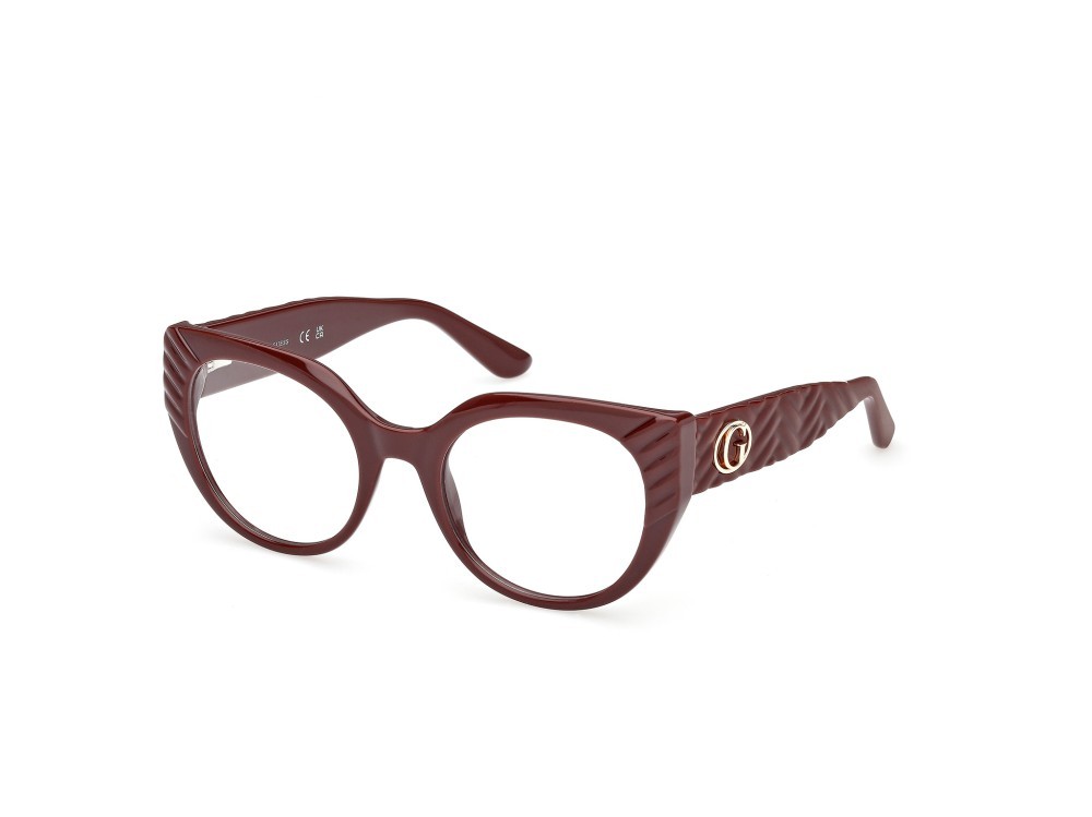 Eyeglasses Guess GU50306 (069) color bordeaux lucido / bordeaux opaco shape cat eye 