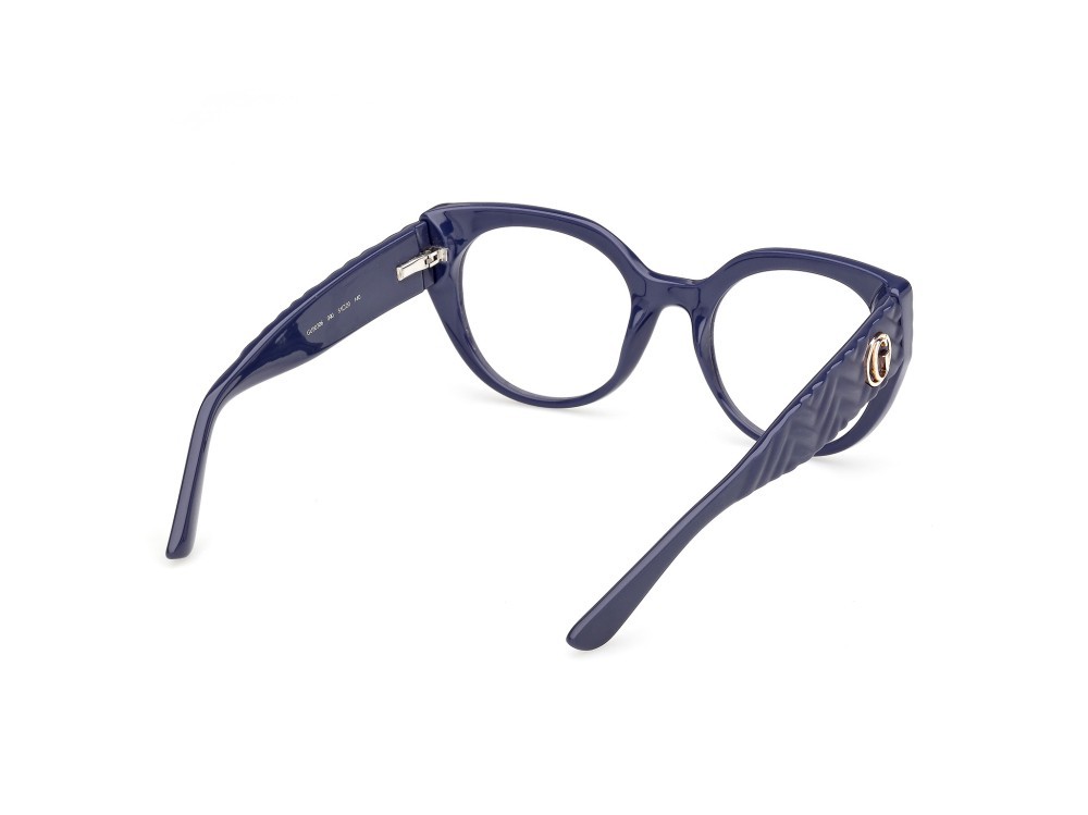 Eyeglasses Guess GU50306 (090) color blu lucido / blu opaco shape cat eye 