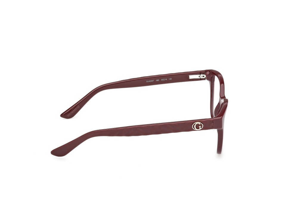 Eyeglasses Guess GU50307 (069) color bordeaux lucido / bordeaux opaco shape cat eye 