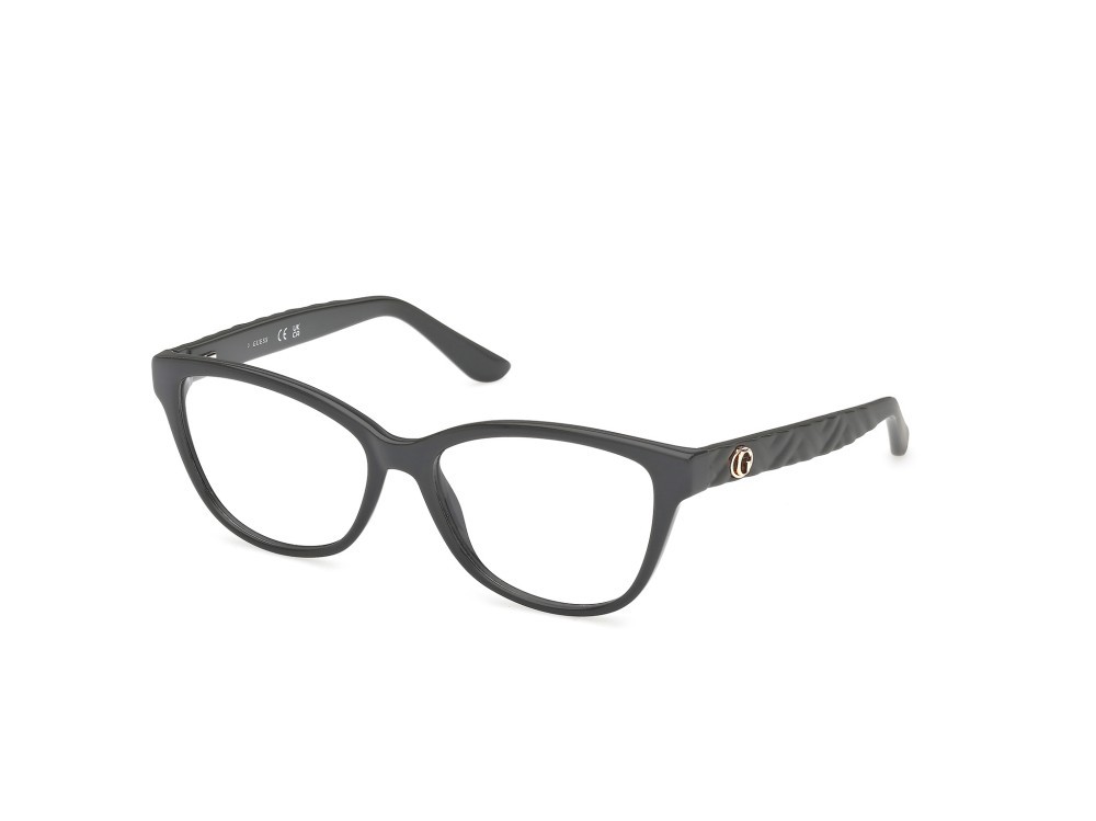 Eyeglasses Guess GU50307 (096) color verde scuro lucido / verde scuro opaco shape cat eye 