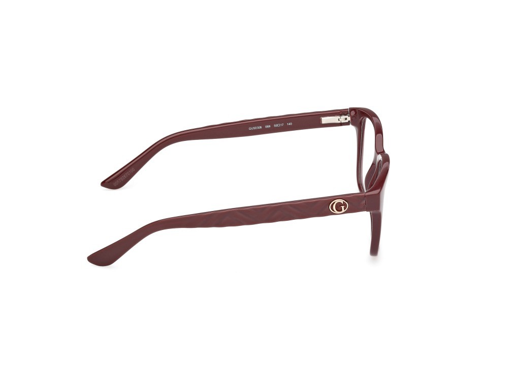 Eyeglasses Guess GU50308 (069) color bordeaux lucido / bordeaux opaco shape rectangle 