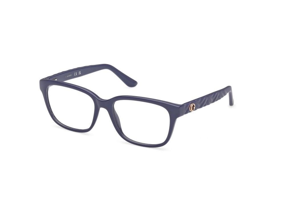 Eyeglasses Guess GU50308 (090) color blu lucido / blu opaco shape rectangle 
