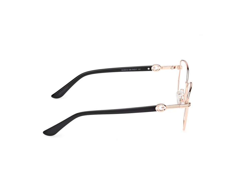 Occhiali da vista Guess GU50312 (028) colore oro rosé lucido / nero lucido forma geometrico 