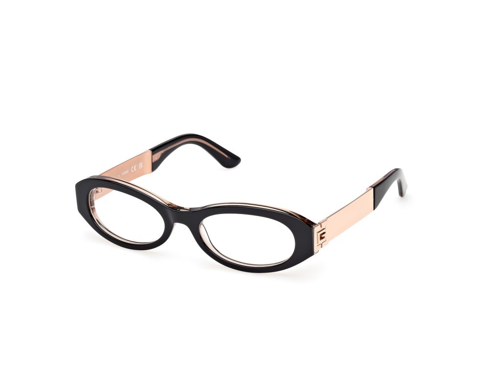 Occhiali da vista Guess GU50315 (001) colore nero lucido / oro rosé lucido forma ovale 