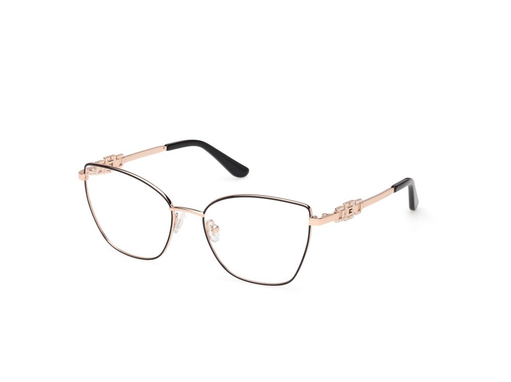 Eyeglasses Guess GU50316 (001) color nero lucido / oro rosé lucido shape cat eye 