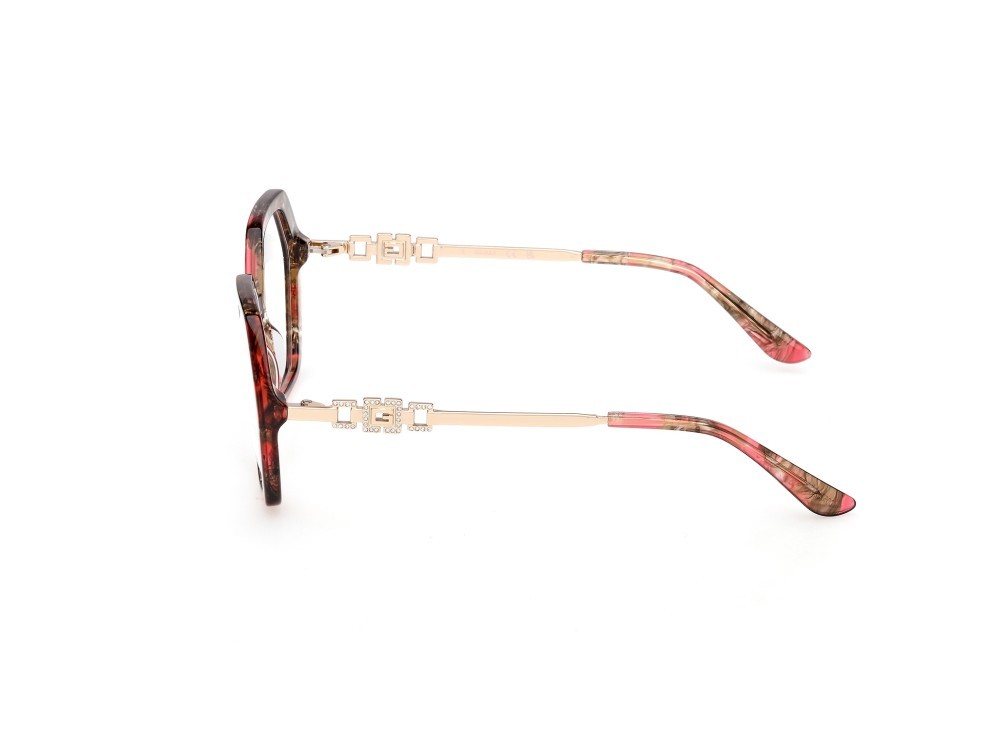 Eyeglasses Guess GU50317 (071) color bordeaux/avana - oro endura lucido shape geometric 