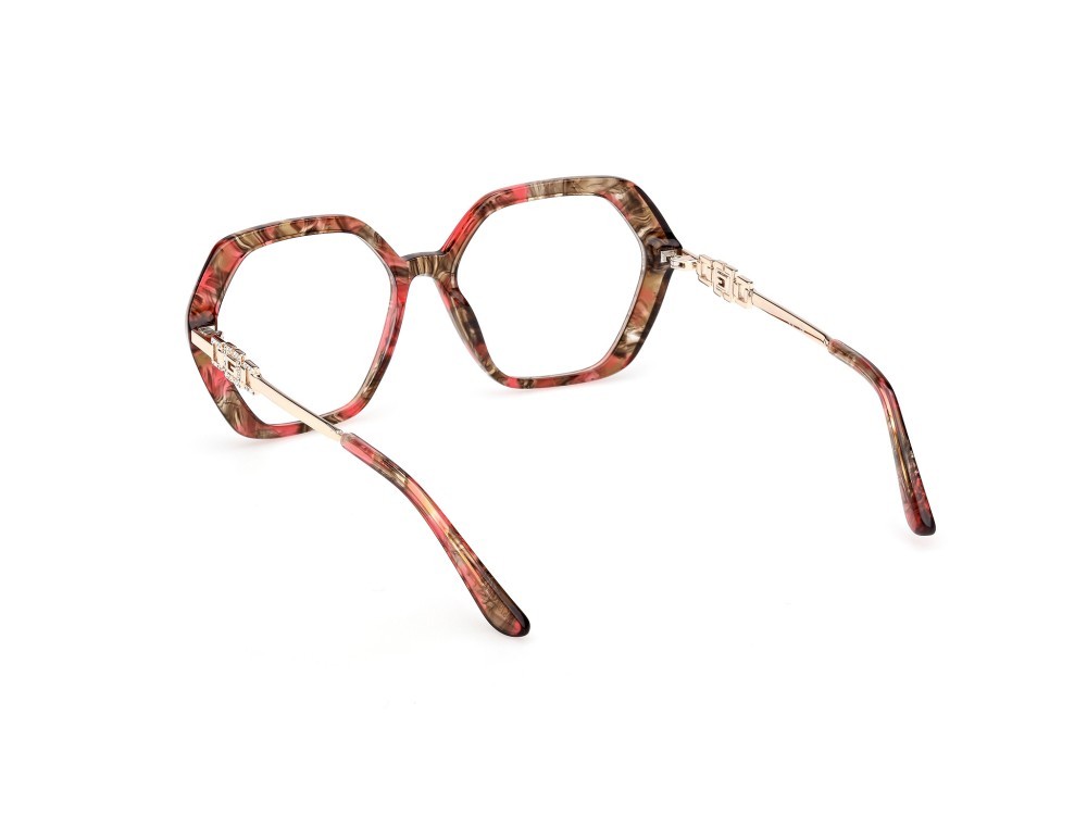 Eyeglasses Guess GU50317 (071) color bordeaux/avana - oro endura lucido shape geometric 
