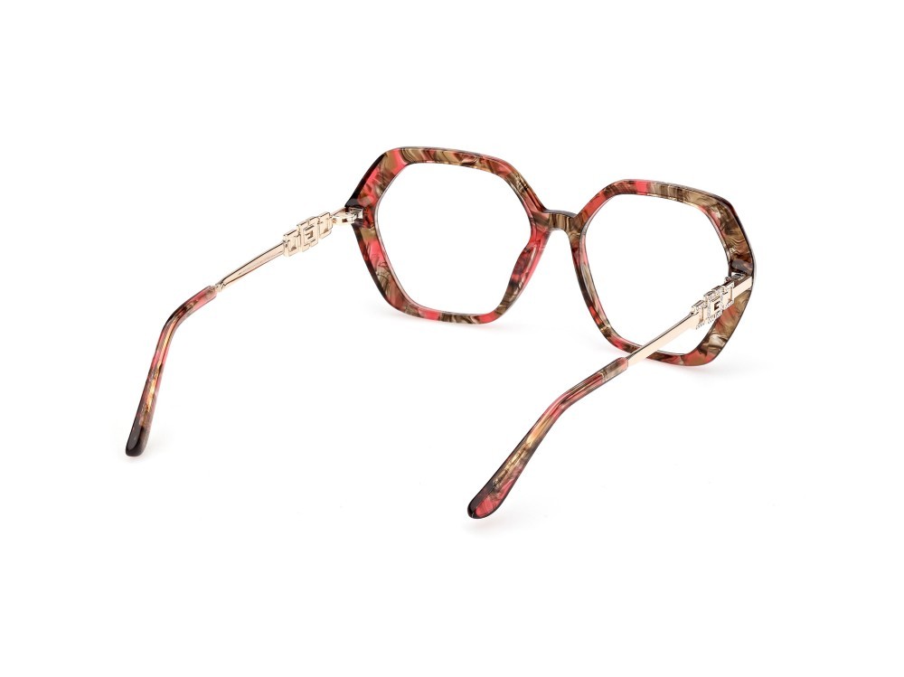 Eyeglasses Guess GU50317 (071) color bordeaux/avana - oro endura lucido shape geometric 