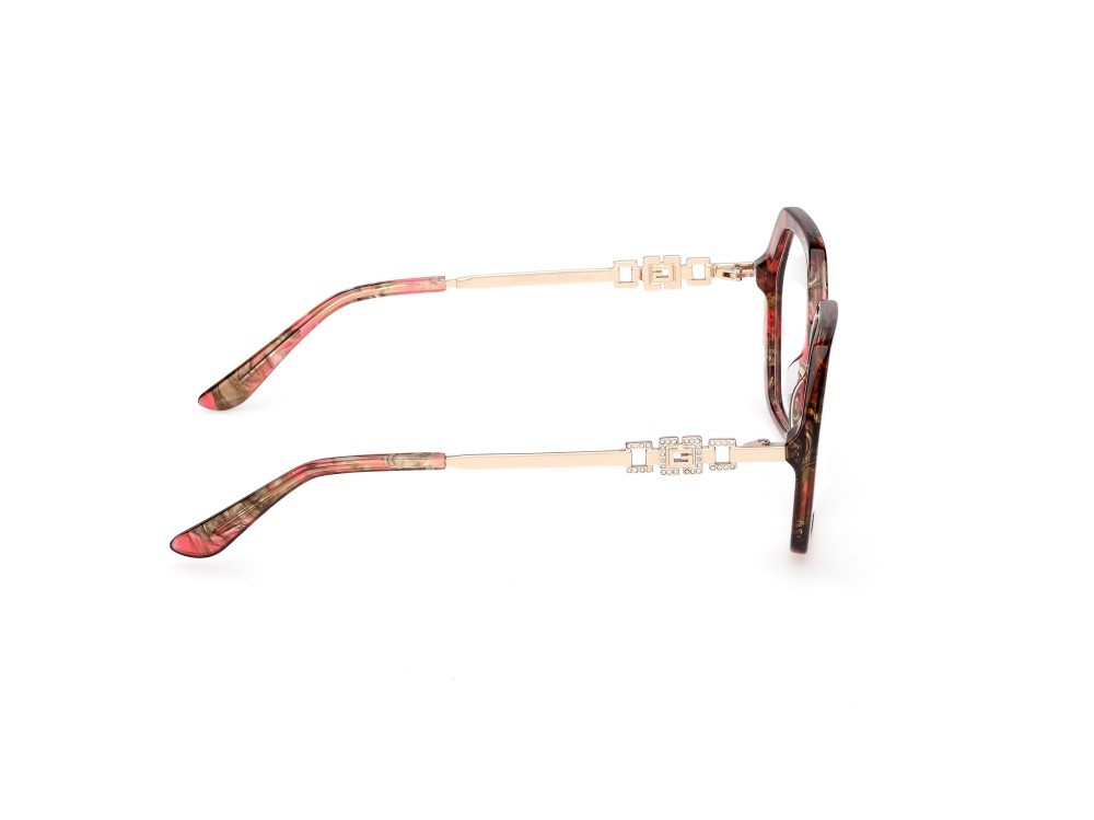 Eyeglasses Guess GU50317 (071) color bordeaux/avana - oro endura lucido shape geometric 