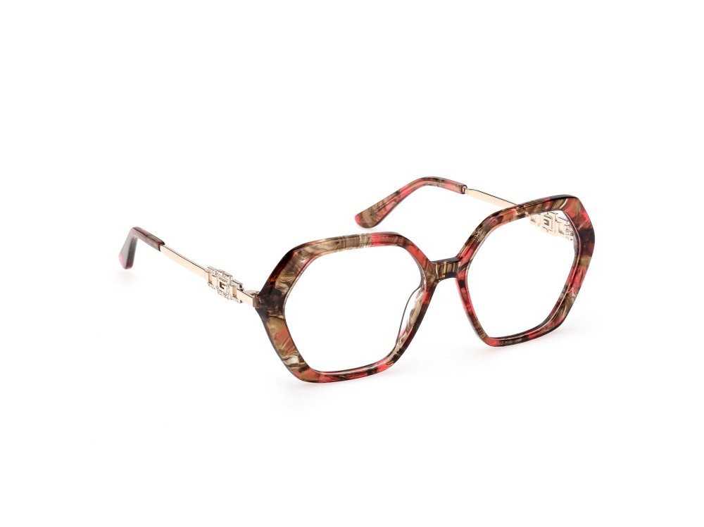 Occhiali da vista Guess GU50317 (071) colore bordeaux/avana - oro endura lucido forma geometrico 