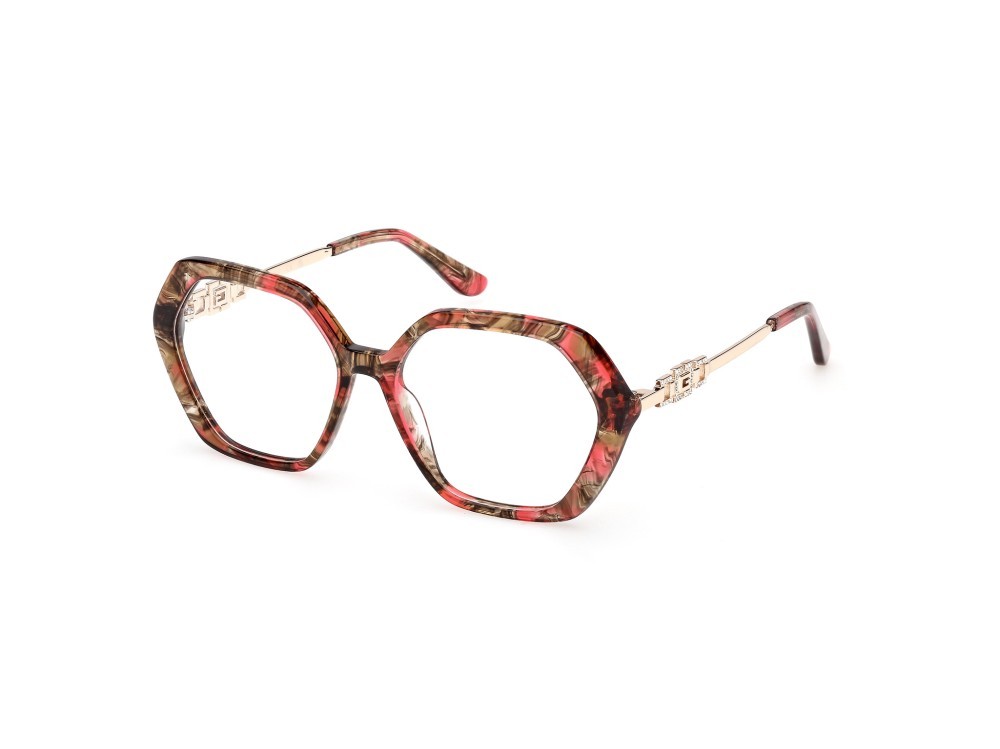 Eyeglasses Guess GU50317 (071) color bordeaux/avana - oro endura lucido shape geometric 