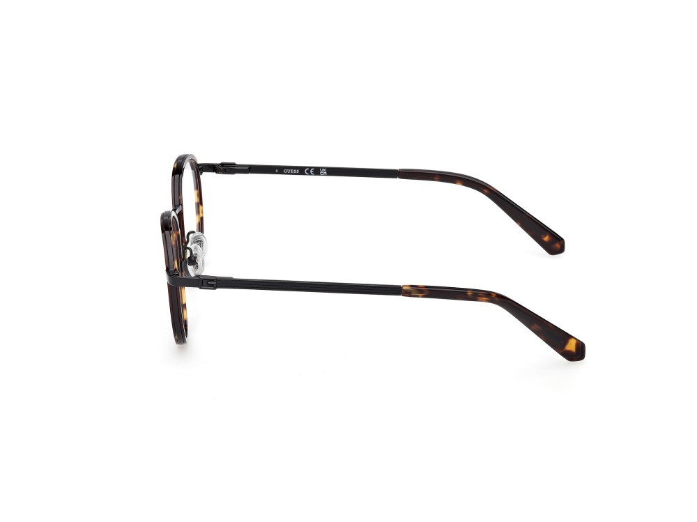 Eyeglasses Guess GU50324 (052) color  avana scura / nero lucido shape round 
