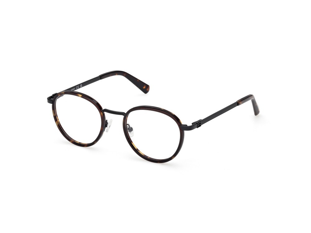 Eyeglasses Guess GU50324 (052) color  avana scura / nero lucido shape round 