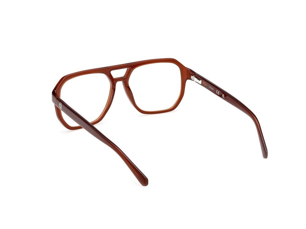 Eyeglasses Guess GU50327 (045) color marrone chiaro lucido shape navigator 