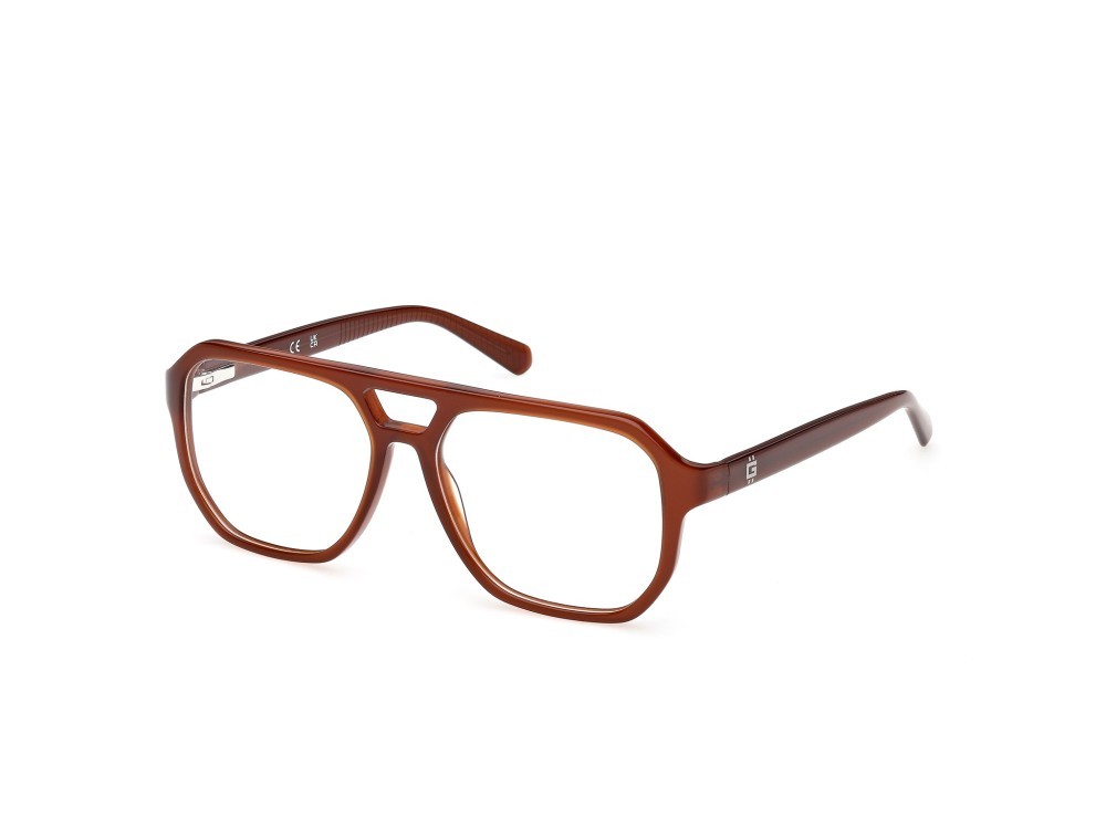 Eyeglasses Guess GU50327 (045) color marrone chiaro lucido shape navigator 