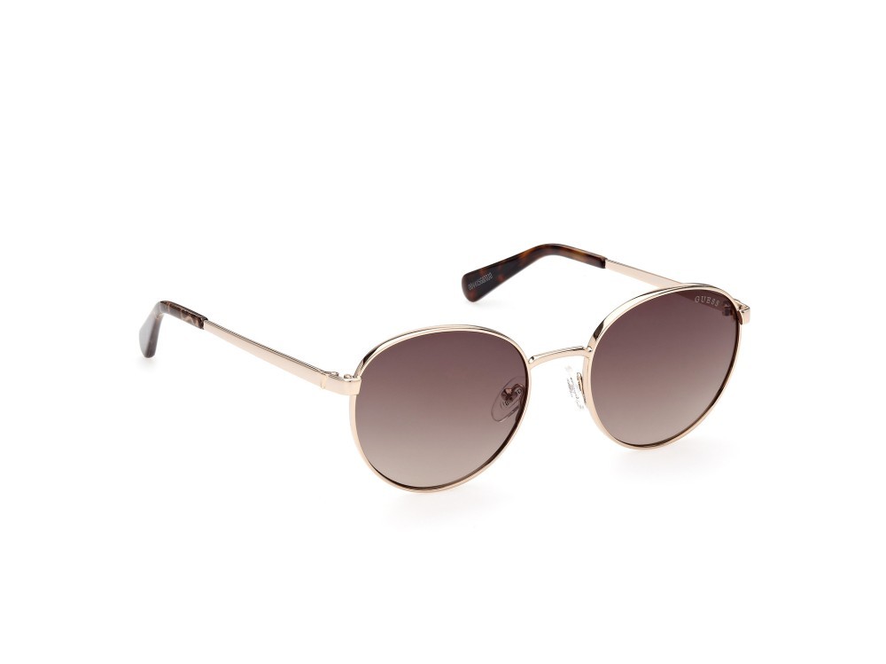 Occhiali da sole Guess GU5214 (32F) colore oro  forma rotondo lenti marrone grad.