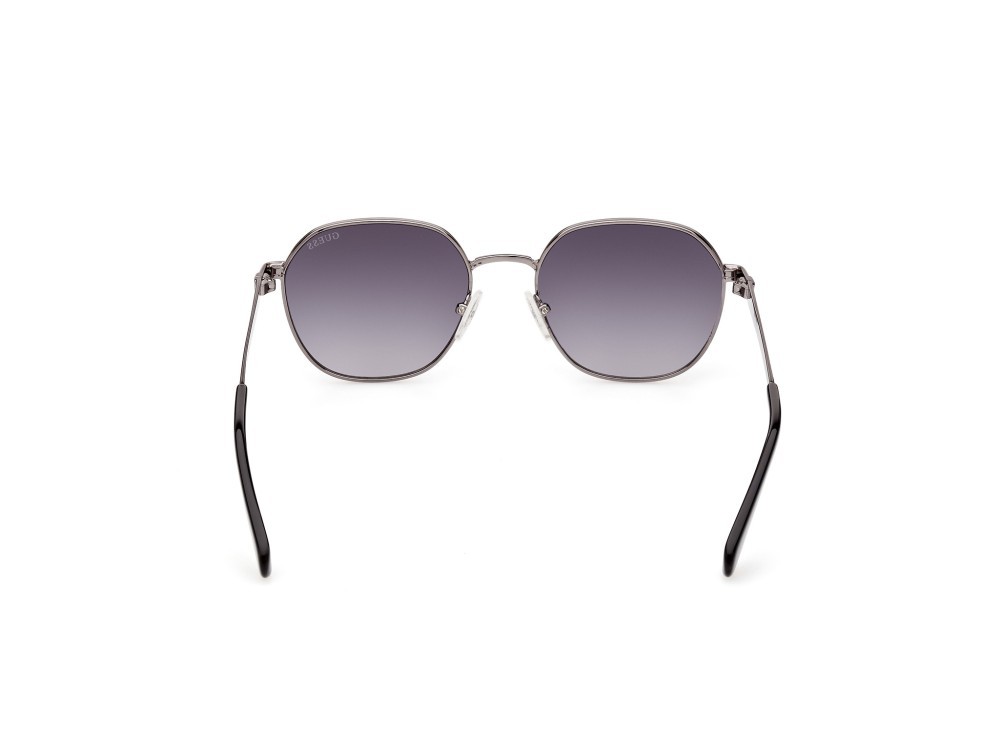 Occhiali da sole Guess GU5215 (06B) colore nichel stagno scuro lucido forma geometrico lenti fumo grad.