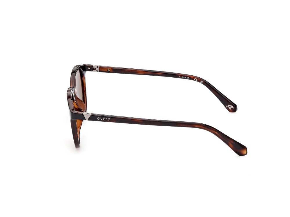 Occhiali da sole Guess GU5216 (52H) colore avana scura forma rotondo lenti marrone polar.