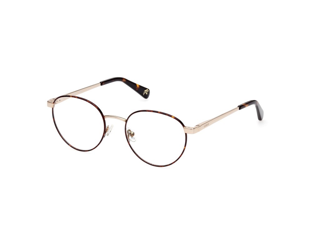 Eyeglasses Guess GU5221 (052) color avana scura / oro pallido satinato lcido shape round 