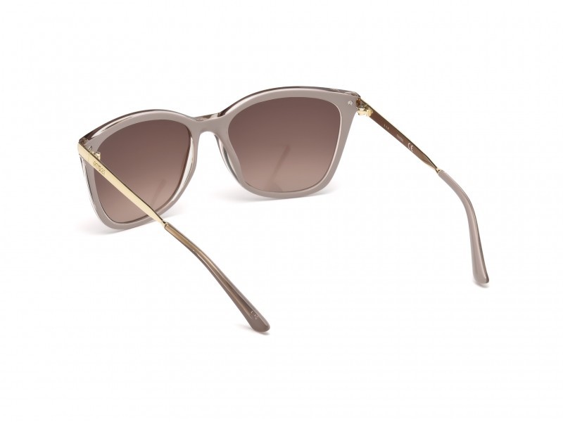 Occhiali da sole Guess GU7483 (57F) colore beige lucido  forma geometrico lenti marrone grad.