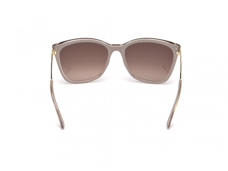Occhiali da sole Guess GU7483 (57F) colore beige lucido  forma geometrico lenti marrone grad.