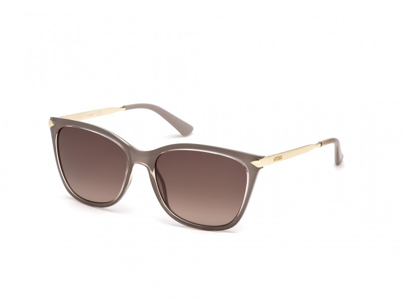 Occhiali da sole Guess GU7483 (57F) colore beige lucido  forma geometrico lenti marrone grad.