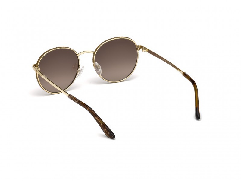 Occhiali da sole Guess GU7556 (32F) colore oro forma rotondo lenti marrone grad.
