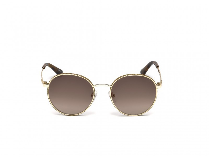 Occhiali da sole Guess GU7556 (32F) colore oro forma rotondo lenti marrone grad.