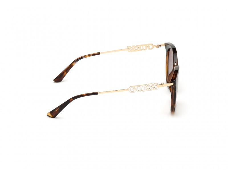 Occhiali da sole Guess GU7645 (52G) colore avana scura forma rotondo lenti marrone specchiato
