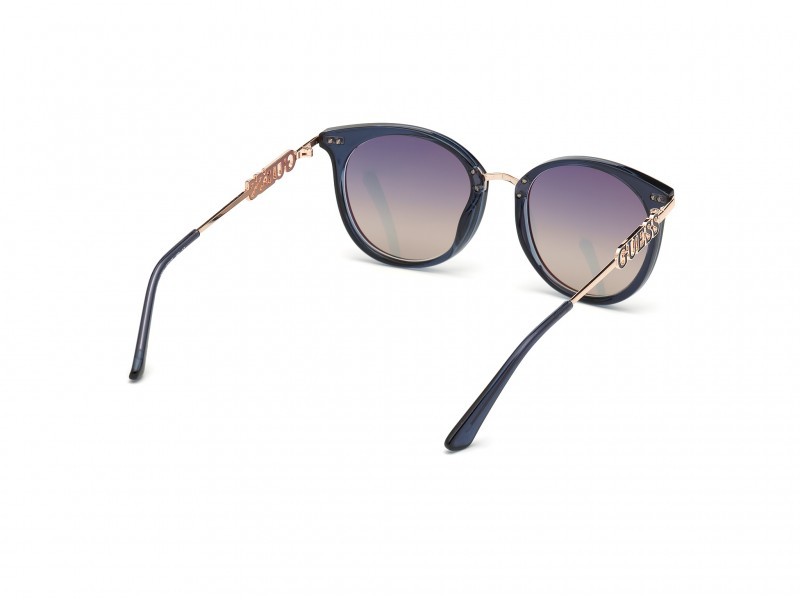 Sonnenbrillen Guess GU7645 (90W) farbe blu lucido  form rund gläser blu grad.