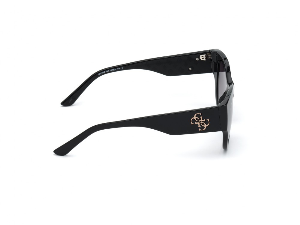 Occhiali da sole Guess GU7680 (01B) colore nero lucido  forma farfalla lenti fumo grad.