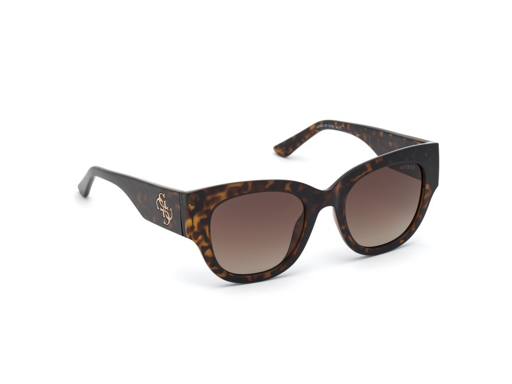 Occhiali da sole Guess GU7680 (52F) colore avana scura forma farfalla lenti marrone grad.