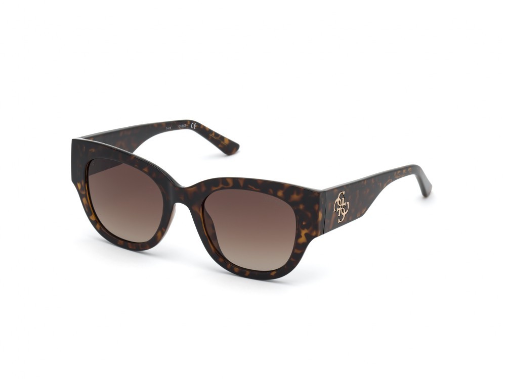 Occhiali da sole Guess GU7680 (52F) colore avana scura forma farfalla lenti marrone grad.