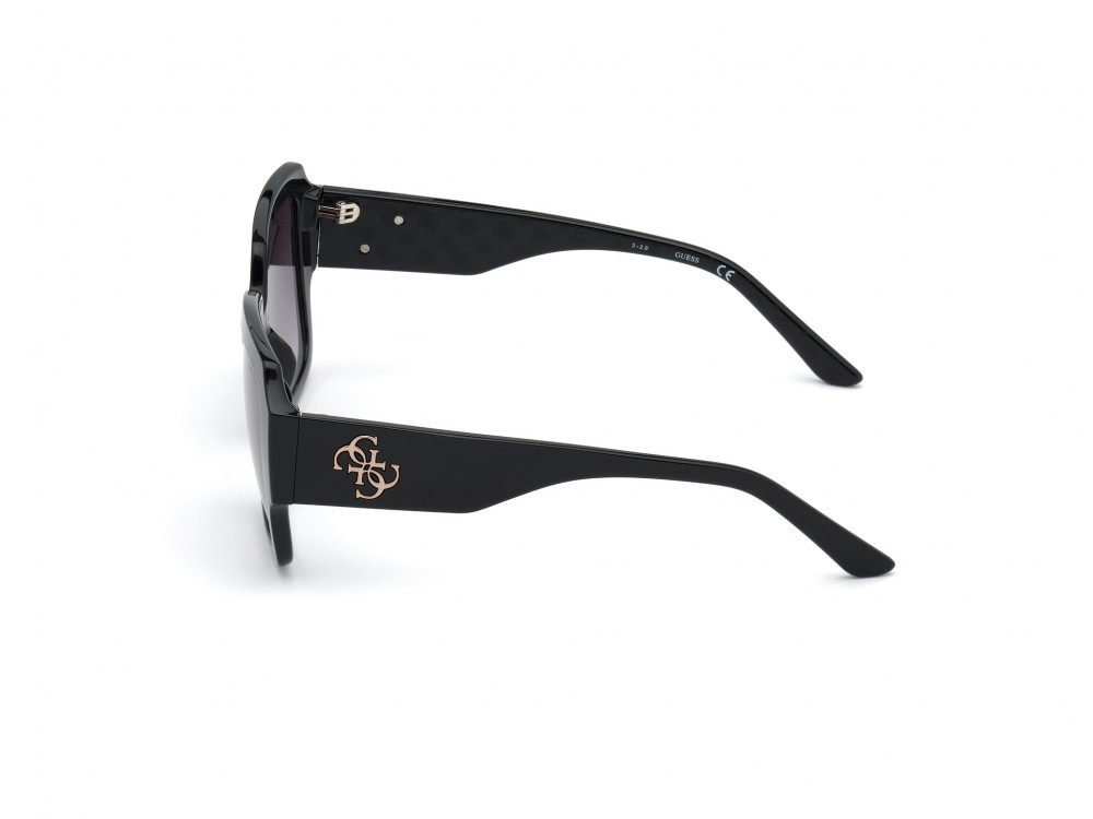 Occhiali da sole Guess GU7681 (01B) colore nero lucido forma quadrato lenti fumo grad.