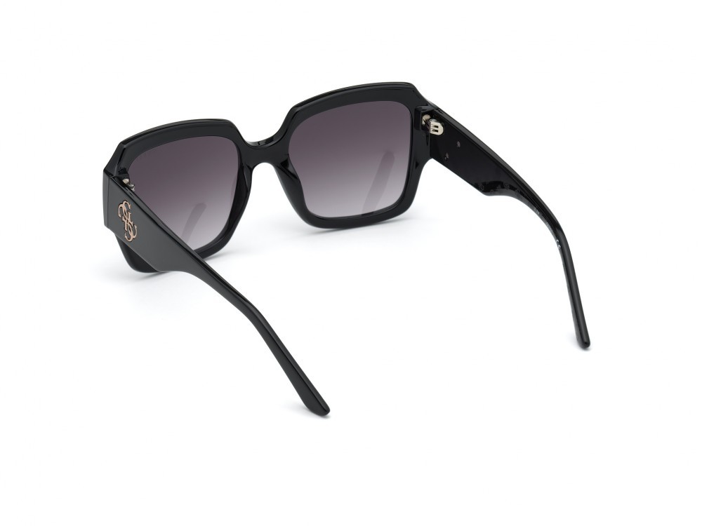 Occhiali da sole Guess GU7681 (01B) colore nero lucido forma quadrato lenti fumo grad.