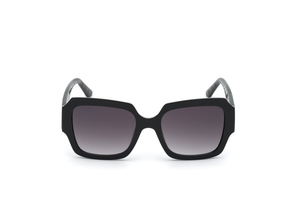 Occhiali da sole Guess GU7681 (01B) colore nero lucido forma quadrato lenti fumo grad.