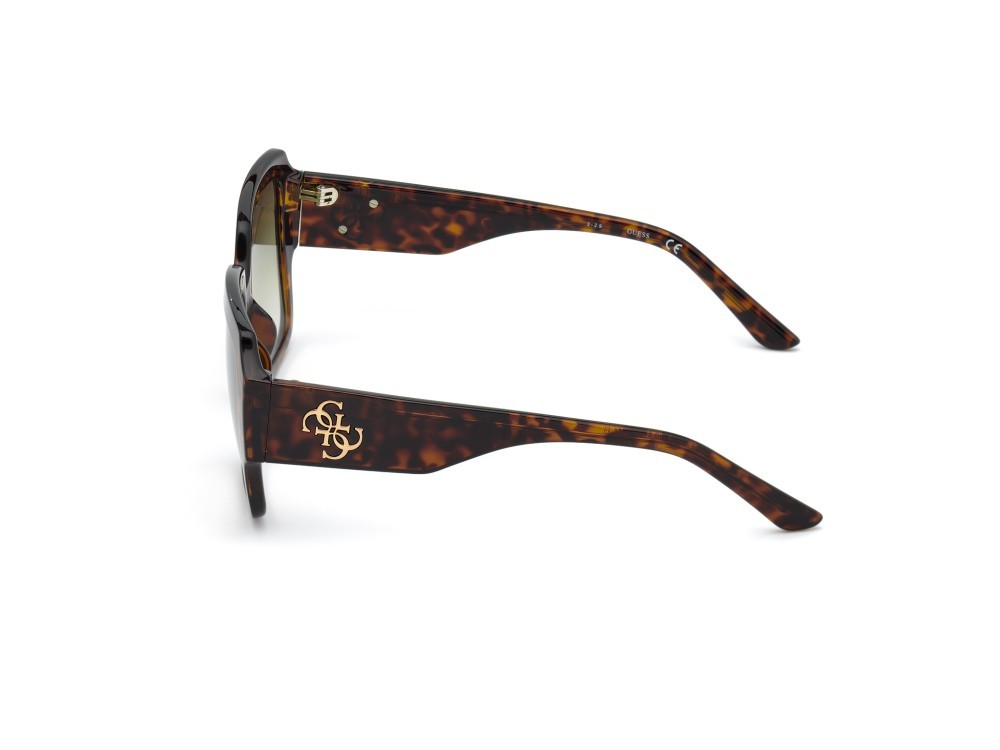 Occhiali da sole Guess GU7681 (52P) colore avana scura forma quadrato lenti verde sfumato