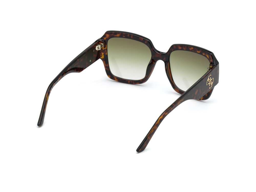 Occhiali da sole Guess GU7681 (52P) colore avana scura forma quadrato lenti verde sfumato