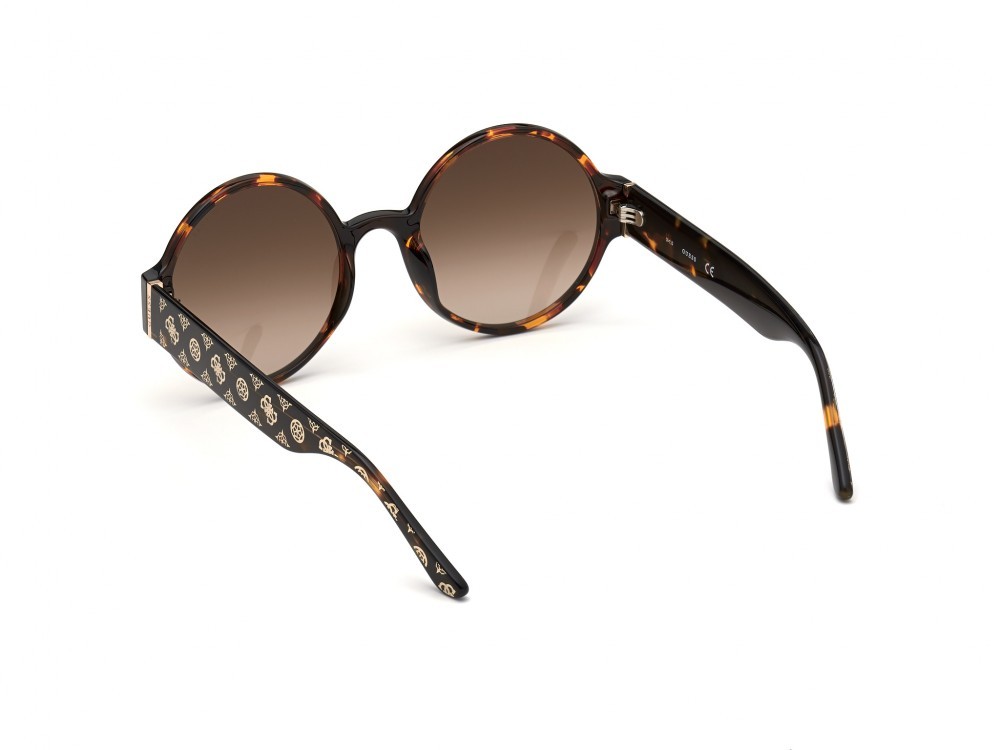 Occhiali da sole Guess GU7722 (52G) colore avana scura forma rotondo lenti marrone specchiato