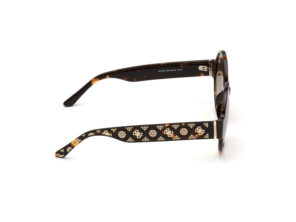 Occhiali da sole Guess GU7722 (52G) colore avana scura forma rotondo lenti marrone specchiato