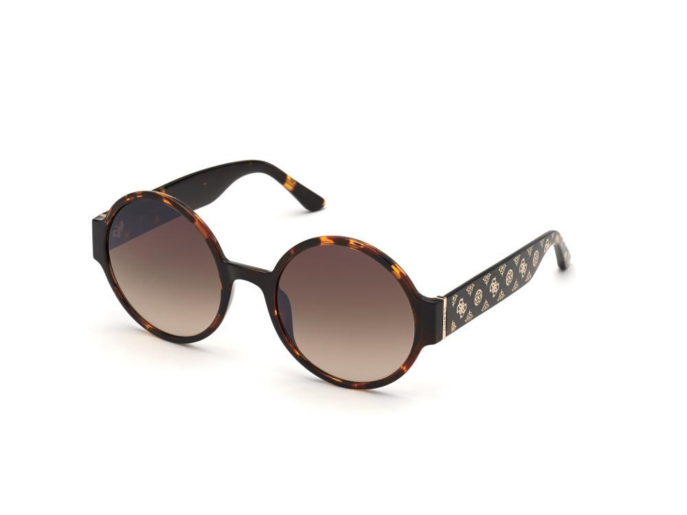 Occhiali da sole Guess GU7722 (52G) colore avana scura forma rotondo lenti marrone specchiato