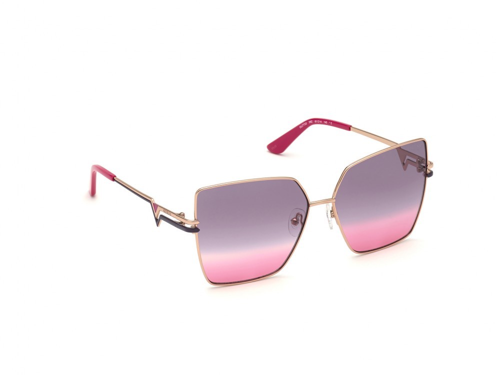 Sonnenbrillen Guess GU7733 (28F) farbe oro rosè lucido form quadratisch gläser marrone grad.