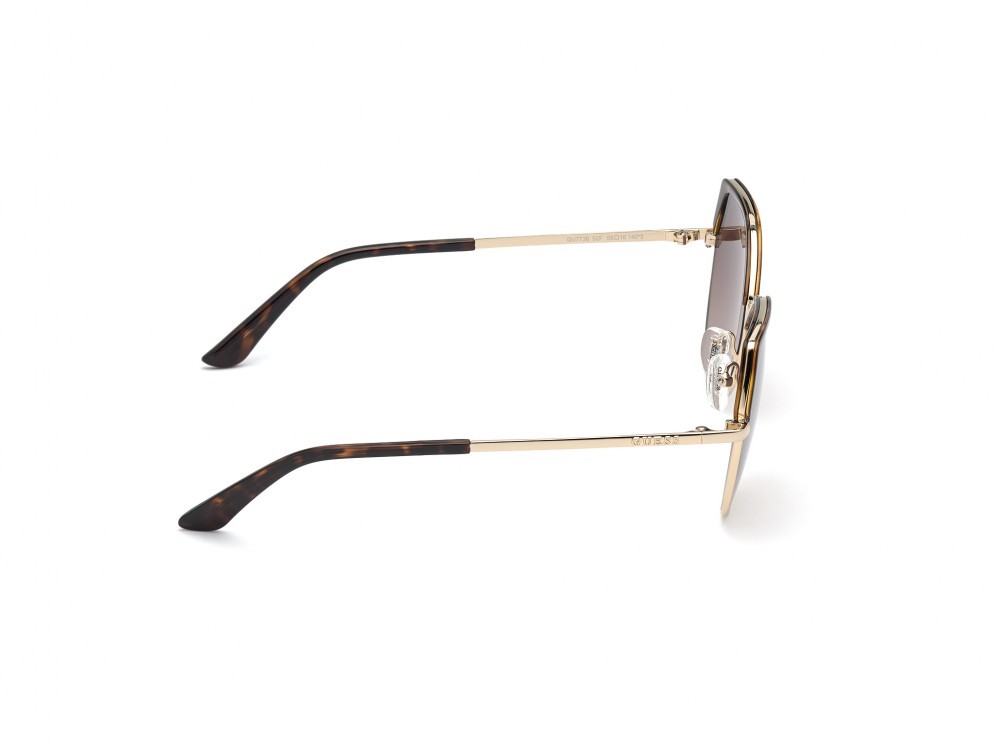 Occhiali da sole Guess GU7736 (52F) colore avana scura forma geometrico lenti marrone grad.