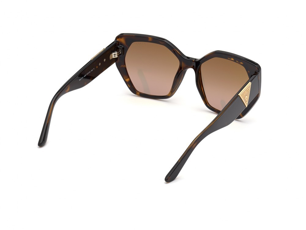 Occhiali da sole Guess GU7741 (52G) colore avana scura forma geometrico lenti marrone specchiato