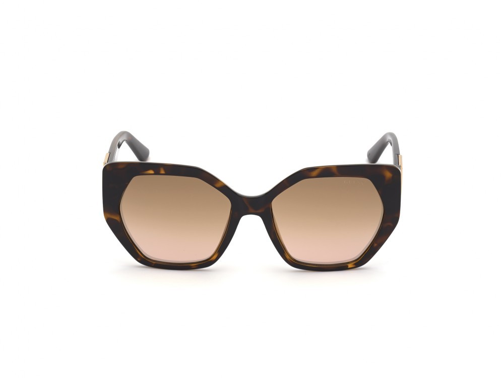 Occhiali da sole Guess GU7741 (52G) colore avana scura forma geometrico lenti marrone specchiato