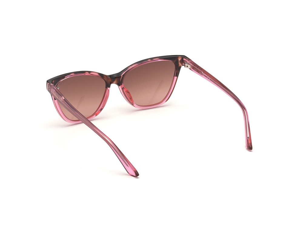 Occhiali da sole Guess GU7777 (72U) colore rosa lucido forma cat eye lenti bordeaux specchiato