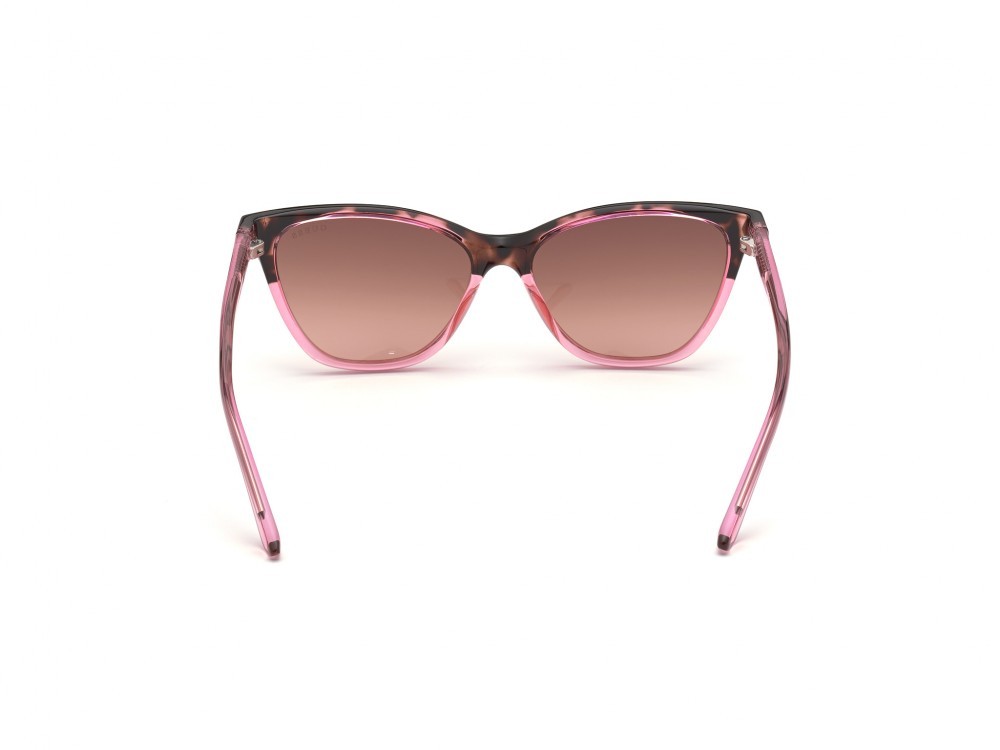 Occhiali da sole Guess GU7777 (72U) colore rosa lucido forma cat eye lenti bordeaux specchiato